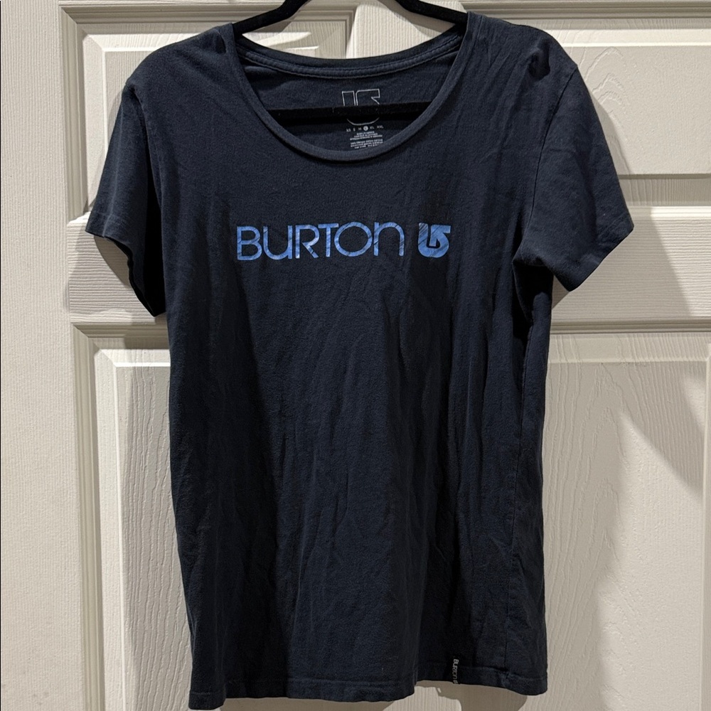 Burton Women's Black Tee with Blue Logo